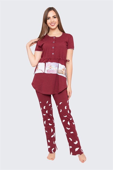 Комплект женский MARGO, "Чудо", брюки с футболкой, хлопок, для беременных - фото 33967
