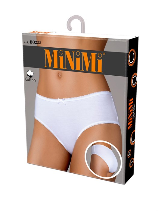 BO222 Трусы женские MINIMI, слипы, хлопок, высокая посадка, однотонные - фото 753148