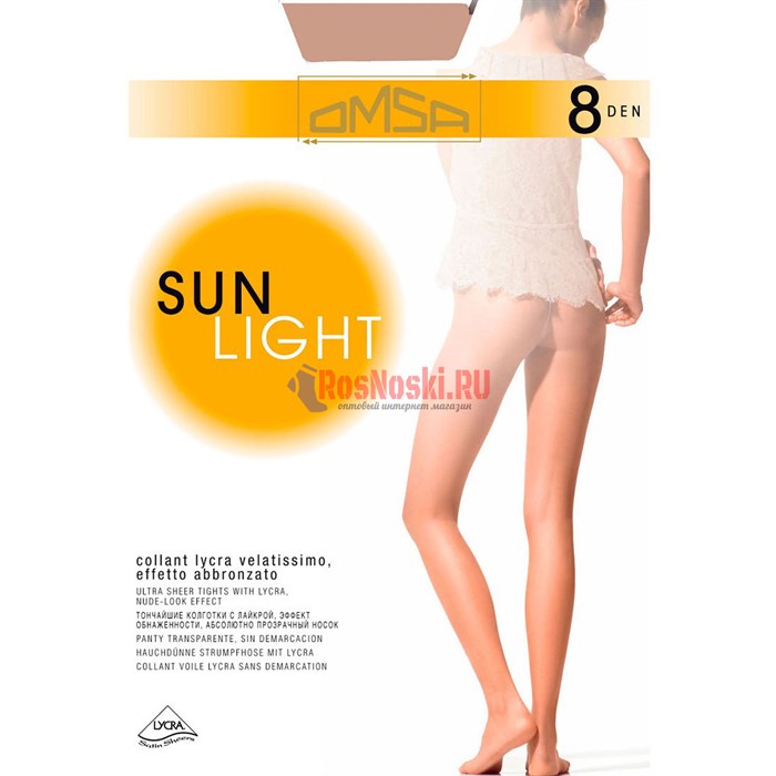 Колготки женские OMSA Sun Light 8, тонкие, прозрачные, без шортиков - фото 760361