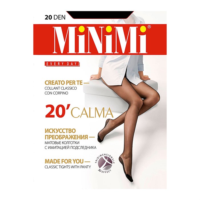 Колготки женские MiNiMi Calma 20, микрофибра, с имитацией подследника - фото 765376