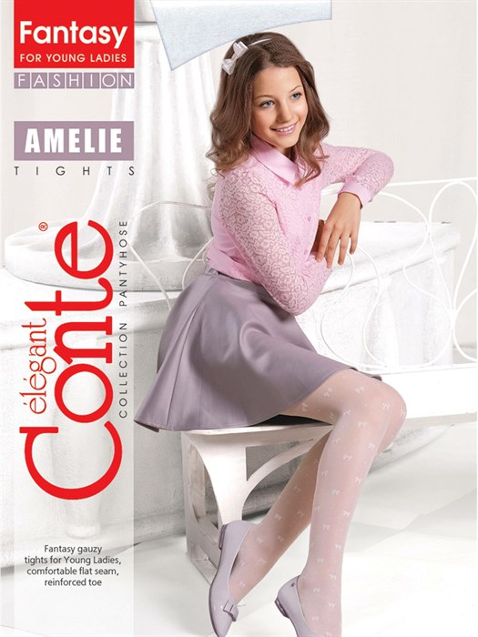 17С-12СП Колготки детские CONTE-KIDS, "Amelie", капроновые, "бантики" - фото 775165