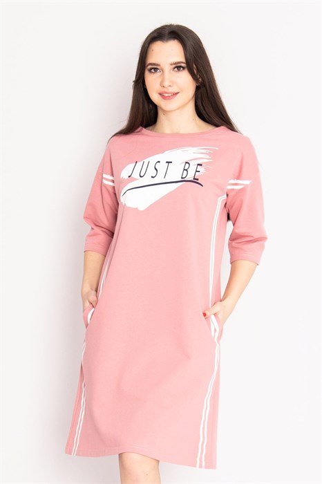 Платье женское MARGO, "Just be", футер, с принтом - фото 775929