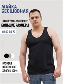 {{photo.Alt || photo.Description || 'Майка мужская АМТЕКС, хлопок (хб - 100%), однотонная, тонкие лямки, великан'}}