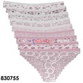 83075 Комплект женских трусов NICOLETTA, слипы, хлопок, с рисунком, кружево сзади - фото 213122
