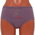 8191 Комплект женских трусов, хлопок, однотонные, с цветочком в центре - фото 378320