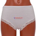 006 Комплект женских трусов, слипы, хлопок, однотонные, кружево по ножке - фото 378389