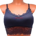 204907 Топ женский, хлопок, с чашечками, кружево, тонкие регулируемые бретели - фото 761794