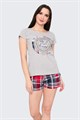 Комплект женский MARGO, "Штамп", шорты с футболкой, хлопок, с принтом - фото 764014