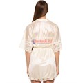 8701 Халат женский MARBIN LINGERIE, кружево на рукаве, выше колена - фото 764856