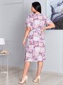 Платье женское BROSKO, "Азалия", хлопок, прямое, с поясом и принтом - фото 779627