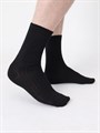 M-10 Носки мужские КАРАВАН, бамбук, чёрные, однотонные, в рубчик - фото 787347